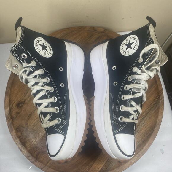 Converse Run Star Hike Womens Black And White Size 8.5 High Top Shoes Sneakers - Picture 5 of 8